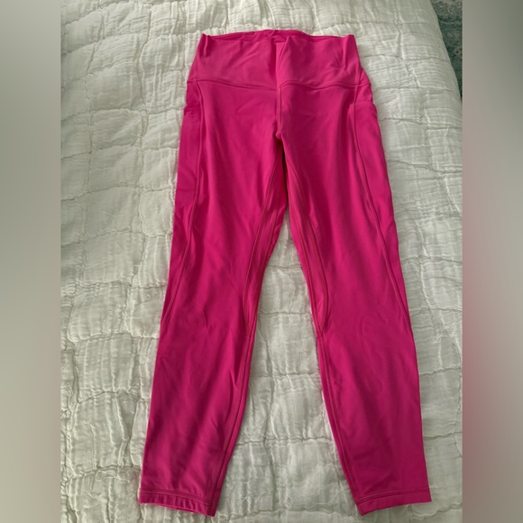 Lululemon SONIC PINK Align leggings with pockets size 10 EUC - Picture 1 of 6
